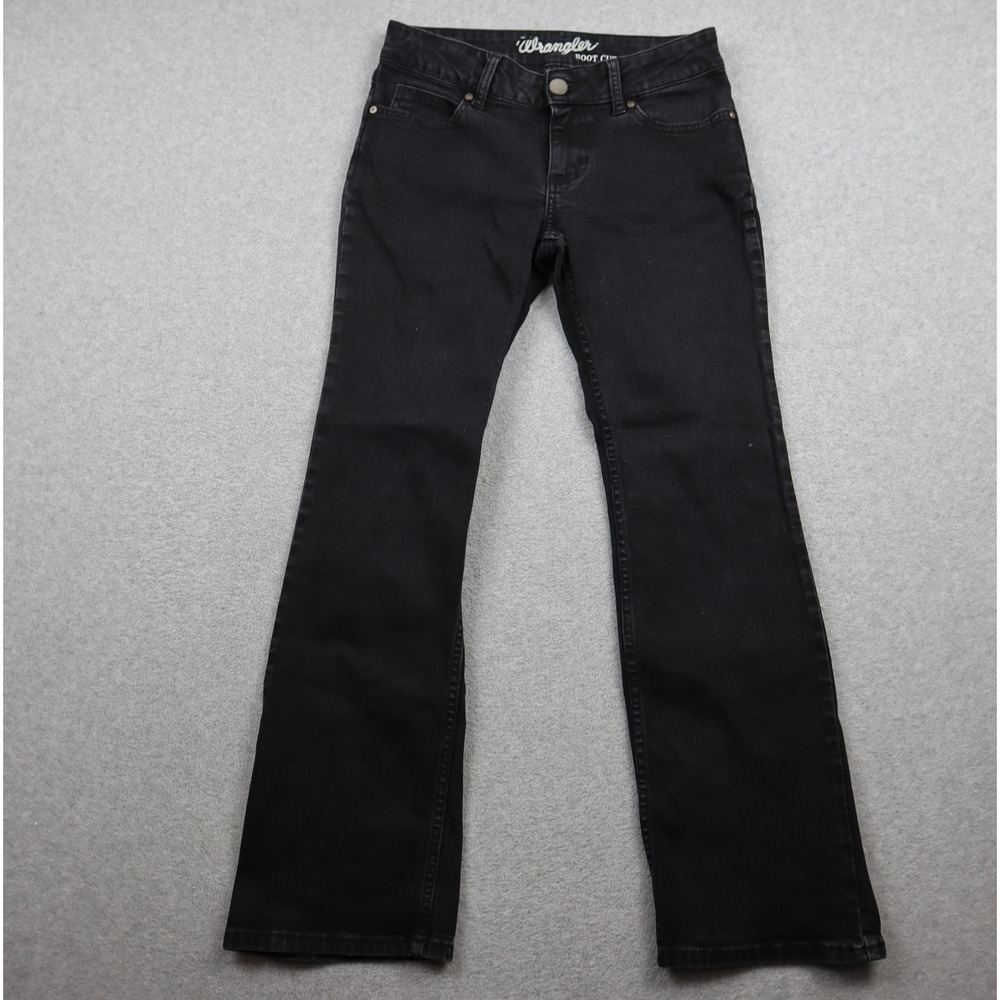 Wrangler Jeans Womens 5 x 30 Bootcut 1009MWZBK Black Mid Rise Stretch Denim